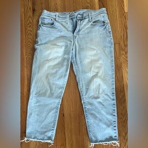GAP Girlfriend Mid Rise Jeans - Light Blue, Size 12